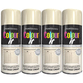 4X Paint Factory Cottage Cream Gloss Spray Paint 400ml Spray Paint